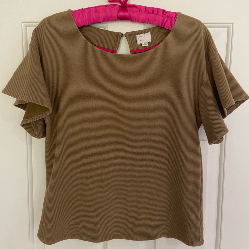 ANTHROPOLOGIE 9-HIS STCL Brown Bell Sleeve Top (S)